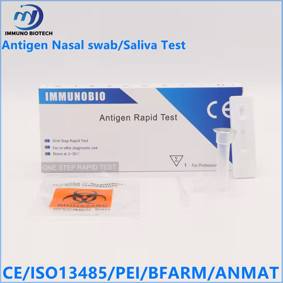 Pei/Bfarm Immunobio Coil Kit de teste de antígeno Saliva/Swab nasal Teste rápido CE
